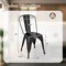 Set of 4 Metal Dining Chairs with Removable Backrest and Anti-slip Pads